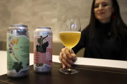 PORTO ALEGRE, RS, BRASIL, 16-07-2025: Sommelier comenta sobre cerveja de uva. Foto: Camila Hermes/Agencia RBS<!-- NICAID(16081448) -->