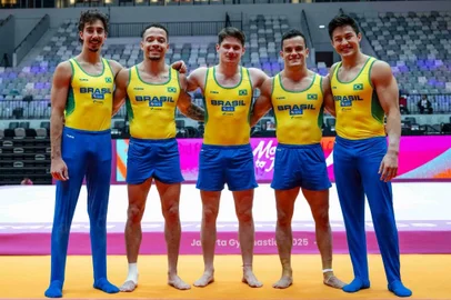 Vitaliy Guimarães, Tomás Florêncio, Diogo Soares, Caio Souza e Arthur Nory, ginástica artística