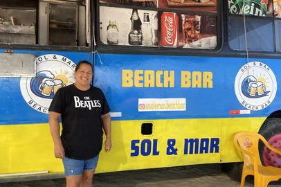 Cristiane da Silva Gondran tem um trailer na Praia do Cassino<!-- NICAID(16211901) -->