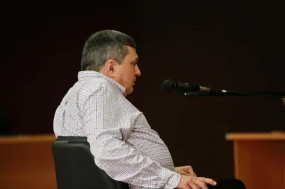 Carlos Macedo / Agencia RBS PORTO ALEGRE, RS, BRASIL- 03/12/20152015: Caso Kiss - depimento de Mauro Londero Hoffmann, um dos sócios da boate Kiss, no Foro Central de Porto Alegre. (FOTO: CARLOS MACEDO/AGÊNCIA RBS)<!-- NICAID(11864583) -->