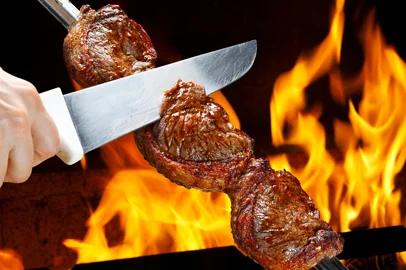 Picanha, traditional Brazilian barbecue. Indexador: rocharibeiro@oi.com.brFonte: 59506880Fotógrafo: rocharibeiro@oi.com.br<!-- NICAID(15503456) -->