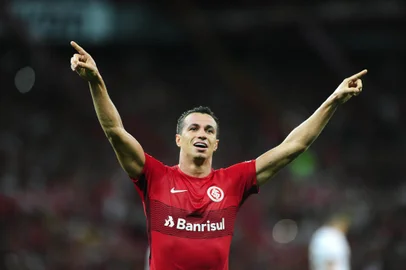 Atacante do Inter Leandro Damião durante a partida contra o Brasil-Pel pela Série B do Brasileirão<!-- NICAID(13201027) -->