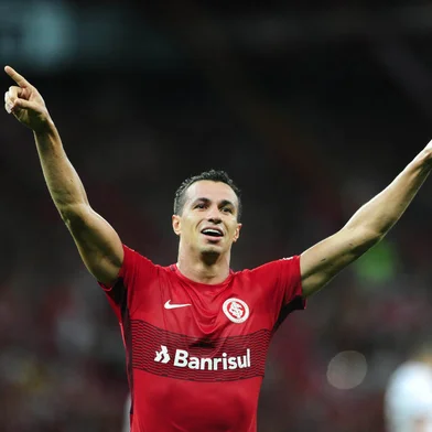 Atacante do Inter Leandro Damião durante a partida contra o Brasil-Pel pela Série B do Brasileirão<!-- NICAID(13201027) -->