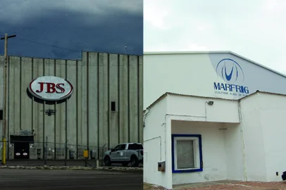 *A PEDIDO DE FILIPE PIMENTEL* Fachadas das empresas JBS e Marfrig - Foto: Chet Strange/Fernando Ramos/AFP/Agência RBS<!-- NICAID(15272611) -->