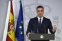 Spanish Prime Minister Pedro Sanchez holds a press conference after a cabinet meeting at the Moncloa Palace in Madrid on February 15, 2019. - Eight months after ousting his rival and taking power in Spain, Sanchez was forced to call early elections, the latest in a series of setbacks for the survivor politician. (Photo by PIERRE-PHILIPPE MARCOU / AFP)