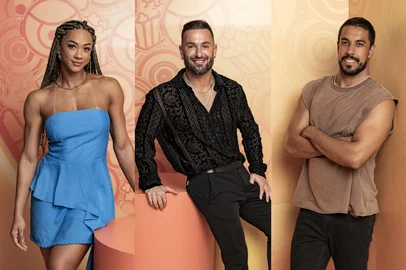 Aline, Diego Hypolito e Maike formam o no décimo paredão do Big Brother Brasil 25. Eles disputam a permanência na casa mais vigiada do Brasil na próxima terça-feira (25). <!-- NICAID(16001791) -->