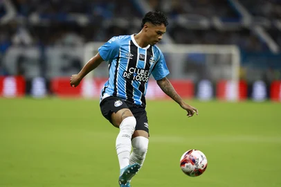 Porto Alegre, RS, Brasil — Campeonato Gaúcho 2026.Grêmio e São Luiz se enfrentam na Arena do Grêmio, em Porto Alegre, em partida válida por mais uma rodada do Gauchão 2026Indexador: jeff botega<!-- NICAID(16206108) -->