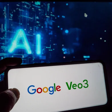 Qingdao,China-Jul.2.2025:Google Veo 3 is a state-of-the-art AI video model that can generate high-quality videos with realistic and natural audio.Fonte: 1562182453<!-- NICAID(16078912) -->