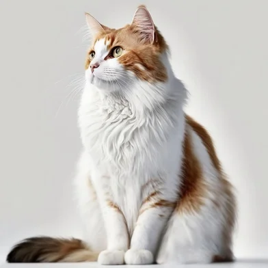 ment cat sitting frontal isolated with white background. Generated by AI.Fonte: 577821920<!-- NICAID(15557152) -->