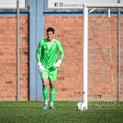 Goleiro Lucas Wingert, do time de transição do Juventude que disputa a Copa FGF.<!-- NICAID(15541927) -->