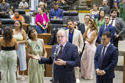 Sessão Ordinária - Movimentação de Plenário. No microfone de apartes o vereador Idenir Cecchim (Foto: Fernando Antunes/CMPA- Uso público, resguardado o crédito obrigatório) <!-- NICAID(16238384) -->