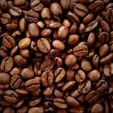 Closeup of roasted coffee beans<!-- NICAID(16244519) -->
