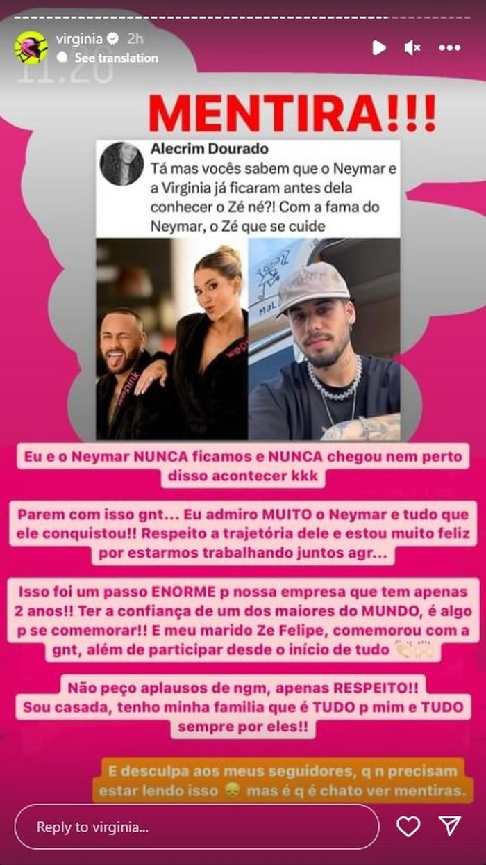 Instagram@virginia / Reprodução Instagram@virginia / Reprodução