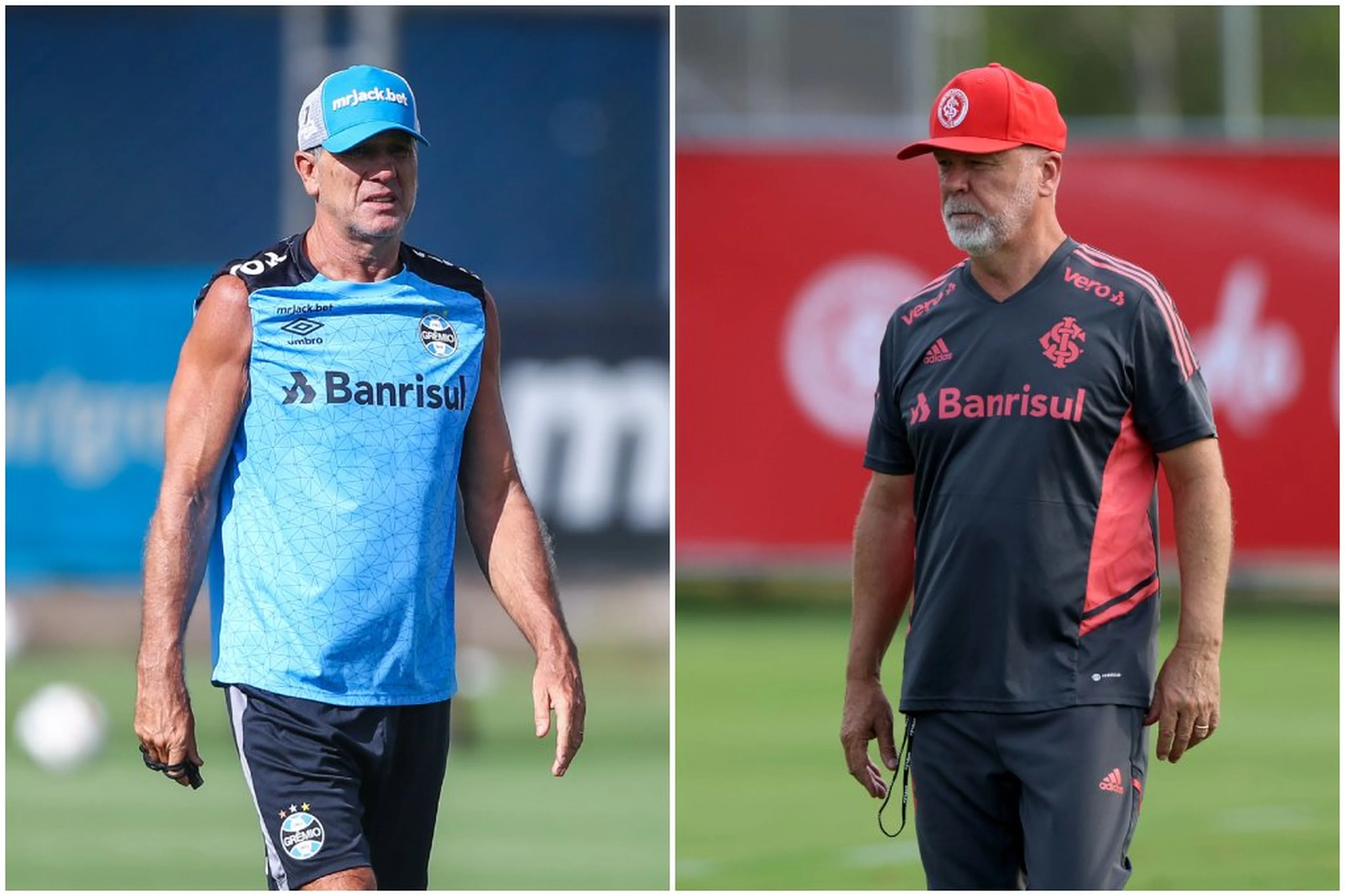 Montagem sobre fotos de Divulgação/Lucas Uebel, Grêmio e Ricardo Duarte, Inter