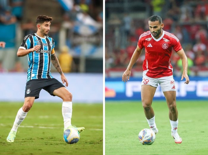 Colagem de fotos / Lucas Uebel / Grêmio e Ricardo Duarte / Inter Colagem de fotos / Lucas Uebel / Grêmio e Ricardo Duarte / Inter