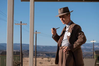 Cillian Murphy is J. Robert Oppenheimer in OPPENHEIMER, written, produced, and directed by Christopher Nolan.<!-- NICAID(15484780) -->