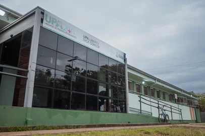 Fachada da UPA Liberty Dick Conter, conhecida como UPA Caçapava, em Canoas.<!-- NICAID(16020334) -->