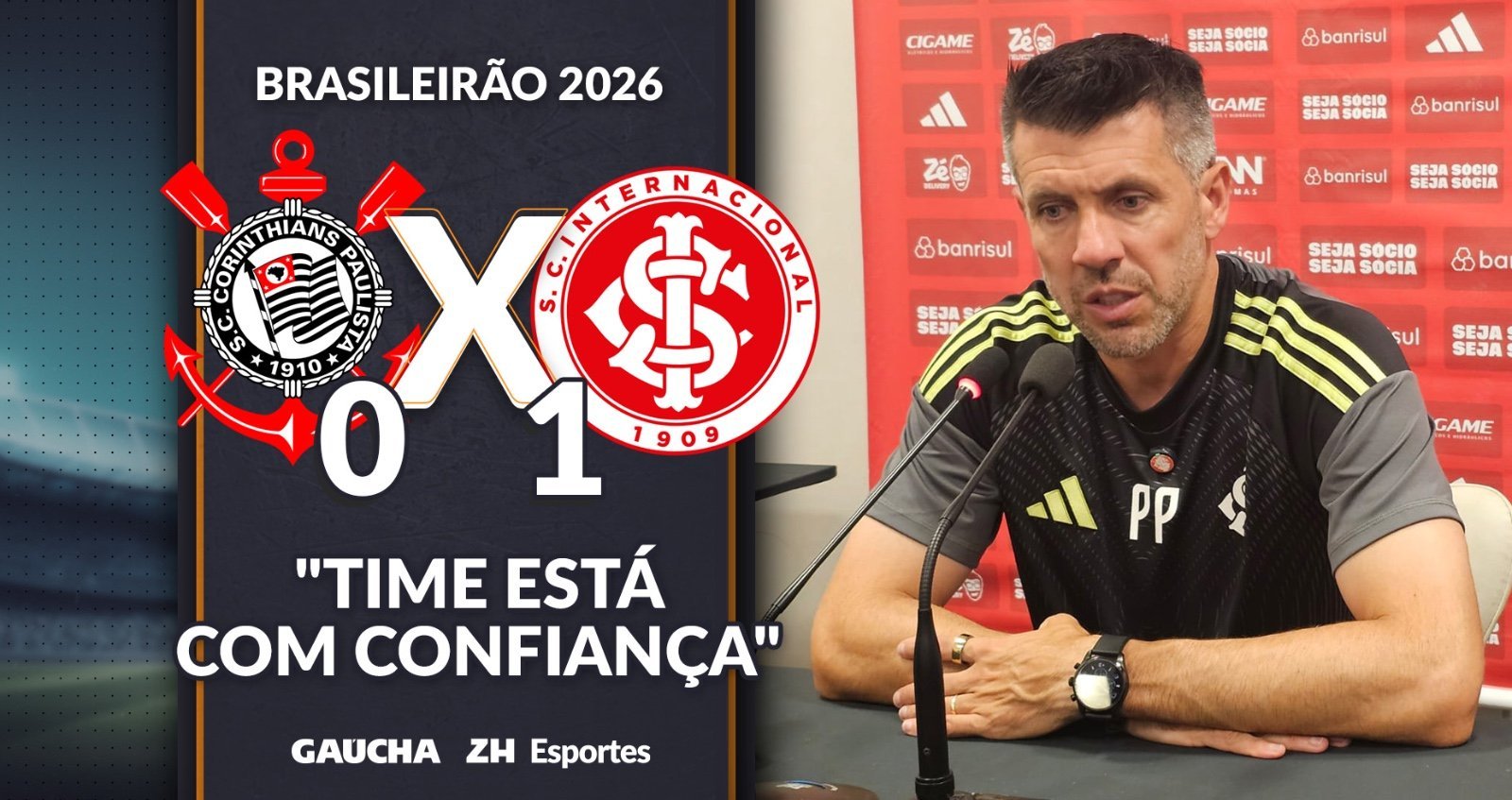 "Time t&aacute; ganhando e com confian&ccedil;a"