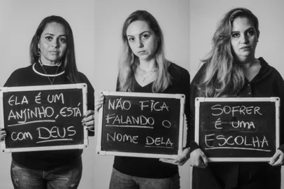Campanha “Eu não sabia o que dizer", da ONG Amada Helena, pela conscientização sobre o luto parentalNa foto, da esquerda para a direita: Cristiane de Lima, mãe de ValentinaTamara Martinez, mãe de LíviaAnne di Franco, mãe de Joana <!-- NICAID(15474614) -->