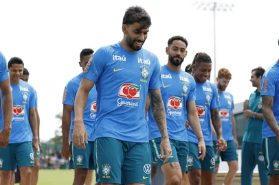 Rafael Ribeiro / CBF/Divulgação Copa do Mundo , Seleção Brasileira , Lucas Paquetá , Matheus Cunha , Danilo Santos<!-- NICAID(16303916) -->