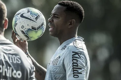 Robinho, em treinamento do Santos<!-- NICAID(14665722) -->