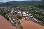 SANTA TEREZA, RS, BRASIL, 19/11/2023. Cidade é alagada novamento após elevação do Rio Taquari. Vistas aéreas. (Porthus Junior/Agência RBS)<!-- NICAID(15601832) -->