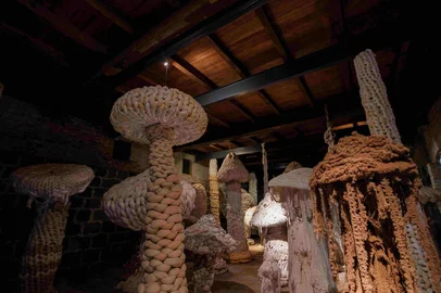 Exposição Natureza Tecida, na Casa Anselmi, em Farroupilha, de Sandra Anselmi.<!-- NICAID(16040531) -->