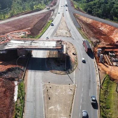 NOVA SANTA RITA, RS, BRASIL - Aguardada há alguns anos, a construção de dois novos viadutos na BR-386, em Nova Santa Rita, na Região Metropolitana, deve ser finalizada até o segundo semestre de 2026 (Foto: Motiva ViaSul/Divulgação)<!-- NICAID(16223283) -->