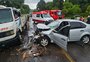 Motorista fica ferido em acidente entre carro e caminhão na RS-444 em Bento Gonçalves
