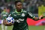 (FILES) Palmeiras' forward Endrick gestures during the Copa Libertadores semifinals second leg football match between Brazil's Palmeiras and Argentina's Boca Juniors, at the Allianz Parque stadium in Sao Paulo, Brazil, on October 5, 2023. Endrick, considered one of the great hopes of Brazilian football, was called up on November 6, 2023, to the national team for the first time, at just 17 years of age, for the 2026 FIFA World Cup South American qualification football matches against Colombia and Argentina on November 16 and 21 respectively. (Photo by NELSON ALMEIDA / AFP)<!-- NICAID(15589254) -->