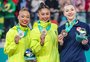 Bárbara Domingos e Maria Alexandre garantem mais dois ouros para a ginástica rítmica do Brasil no Pan