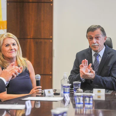 CAXIAS DO SUL, RS, BRASIL, 22/02/2023. Prefeito Adiló Didomenico anuncia mudanças no secretariado (Neimar De Cesero/Agência RBS)Indexador: NEIMAR DE CESERO<!-- NICAID(15356723) -->