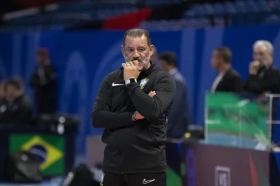 Marquinhos Xavier, técnico da Seleção Brasileira de futsal, campeão da Copa do Mundo, no Uzbequistão. <!-- NICAID(15892758) -->