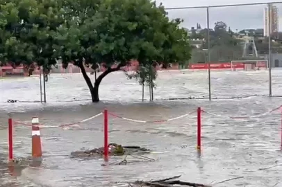 Alagamento no CT do Inter. Foto: Arquivo Pessoal<!-- NICAID(15552282) -->