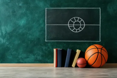 Blackboard featuring a list of key principles in sports psychologyBlackboard featuring a list of key principles in sports psychologyFonte: 990084869<!-- NICAID(15912315) -->