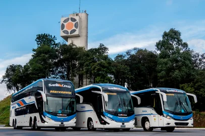 Marcopolo / Divulgação Viação União Santa Cruz renova frota com 18 ônibus da Marcopolo. <!-- NICAID(15941228) -->