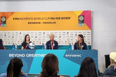 Técnica sueca da Seleção Brasileira, Pia Sundhage, concedeu entrevista coletiva nesta sexta-feira (28), véspera do jogo contra a França, pela segunda rodada do Grupo F da Copa do Mundo Feminina na Austrália e na Nova Zelândia<!-- NICAID(15494519) -->
