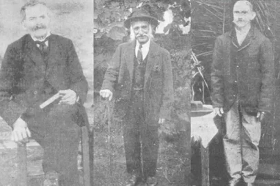Radaelli, Crippa e Sperafico, os pioneiros da imigração italiana. Chegaram em 20 de maio de 1875 para fundar Nova Milano.<!-- NICAID(16012396) -->