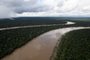 Aerial view taken from a Brazilian helicopter patroling an area of the municipality of Atalaia do Norte, state of Amazonas, Brazil, in the direction of the Itaquaí River, in the search for missing indigenist Bruno Pereira and journalist Dom Phillips, on June 10, 2022. - Authorities combing a remote corner of the Amazon for signs of a missing British journalist and Brazilian indigenous expert are investigating a patch of earth where something appears to have been buried, officials said Friday. Fears have been mounting over the fate of Dom Phillips, 57, a veteran contributor to The Guardian newspaper, and Bruno Pereira, 41, a respected specialist in indigenous peoples, since they disappeared Sunday after receiving threats during a research trip to Brazil's Javari Valley, a far-flung jungle region that has seen a surge of illegal fishing, logging, mining and drug trafficking. (Photo by Joao Laet / AFP)<!-- NICAID(15122259) -->