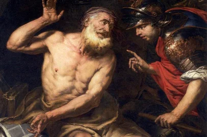 diógenes, filósofo, ÓLEO SOBRE TELA DE GIOVANNI BATTISTA LANGETTI <!-- NICAID(8271648) -->