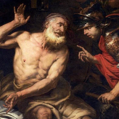 diógenes, filósofo, ÓLEO SOBRE TELA DE GIOVANNI BATTISTA LANGETTI <!-- NICAID(8271648) -->