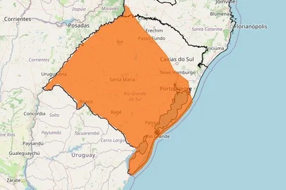 Alerta laranja para tempestade.