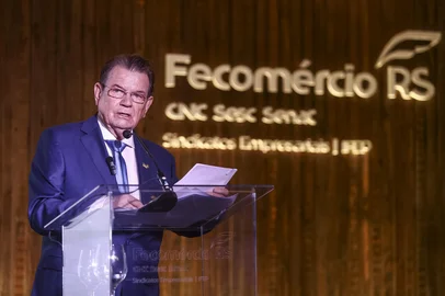 Bruno Todeschini / Agencia RBS PORTO ALEGRE, RS, BRASIL, 23-07-2026: Cerimônia de posse festiva do presidente do Sistema Fecomércio-RS/Sesc/Senac e IFEP, Luiz Carlos Bohn. Reconduzido à presidência para o mandato de 2026 a 2030, Bohn assumiu oficialmente a gestão da entidade no último dia 02 de julho. Foto: Bruno Todeschini/Agência RBS<!-- NICAID(16333031) -->