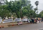 Integrantes do Acampamento Farroupilha protestam contra paralisação das obras no Parque Maurício Sirotsky Sobrinho 