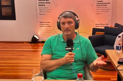 Almir Adami, integrante do comitê gestor de futebol do Juventude, no Show dos Esportes, da Rádio Gaúcha Serra, na Festa da Uva 2026<!-- NICAID(16238977) -->