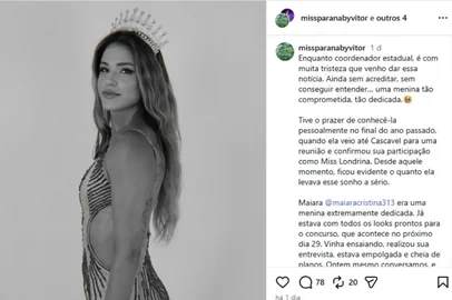 Miss Londrina e modelo Maiara Cristina Fiel morre aos 32 anos no Paraná  <!-- NICAID(16269443) -->