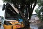 PORTO ALEGRE, RS, BRASIL.Acidente com ônibus na AV.Saturnino de Brito, ônibus desgivernado arrasta fiações e postes na AV.Saturnino de Brito, deixando trânsito interrompido.(RONALDO BERNARDI/AGENCIA RBS).<!-- NICAID(15352331) -->