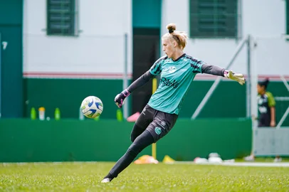 Treino do time feminino do Juventude, na pré-temporada 2025.<!-- NICAID(15979824) -->