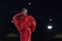 Barbadian singer Rihanna performs during the halftime show of Super Bowl LVII between the Kansas City Chiefs and the Philadelphia Eagles at State Farm Stadium in Glendale, Arizona, on February 12, 2023. (Photo by TIMOTHY A. CLARY / AFP)<!-- NICAID(15347770) -->