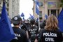 Porto Alegre, RS, Brasil, 03-10-2023: Manifestação de policiais civis reivindica reajuste salarial. Foto: Mateus Bruxel/Agência RBSIndexador: Andre Avila<!-- NICAID(15558505) -->